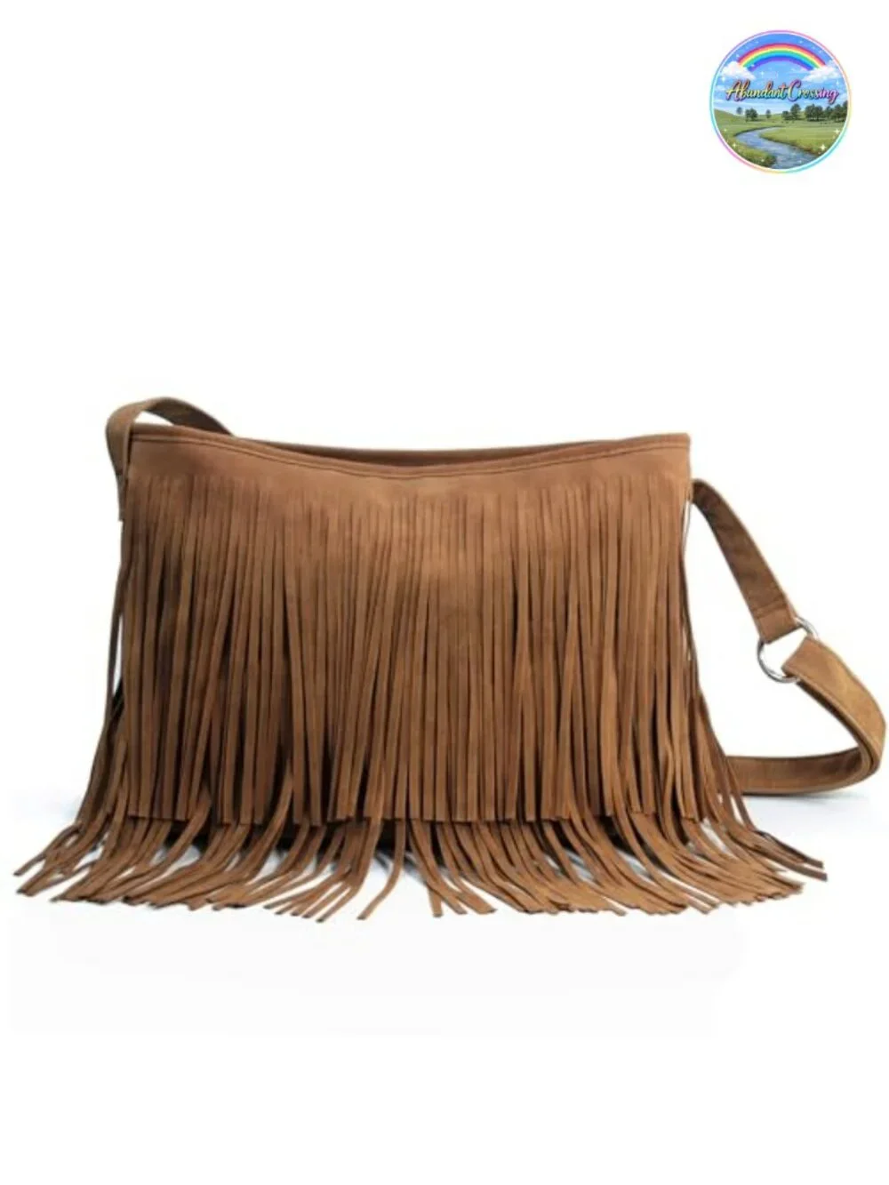 Faux Suede Leather Hobo Crossbody Bag with Tassel Zipper Closure Adjustable